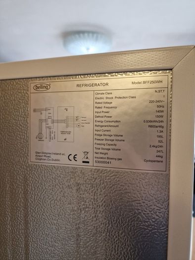 Belling BFF250WH 55cm Fridge Freezer