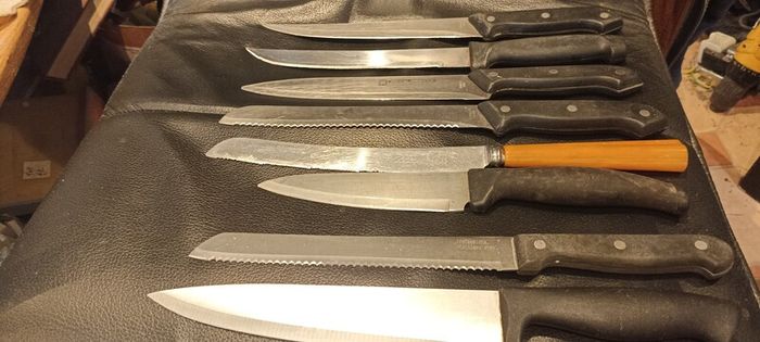 Box of Kitchen Knifes.Utensils in