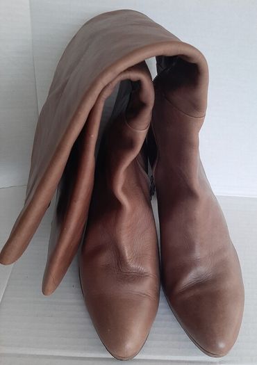 Genuine leather boots knee high lining leather also
