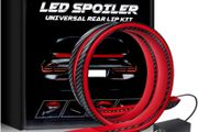 Light up Car Spoiler, Universal Exterior Rear Roof Spoiler Tail Wing Splitter Carbon Fiber Accessories LED Strip Lights for Cars Driving Brake Turn Signal Running Warning Trim Lamp (130cm)