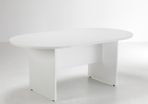 NEW - White H1800 x W1000mm Meeting Table Oval End