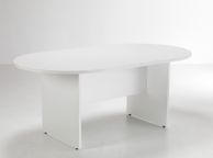 main image for ad NEW - White H1800 x W1000mm Meeting Table Oval End