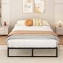 Small Double Bed Frame 120x190 cm Metal Platform Bed Small Double  Steel Slat Support, Easy Assembly, Noise Free, No Box Spring Needed, 36cm High, Black Image 2