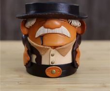 Brand new handcrafted vegetable-tanned leather pen holder