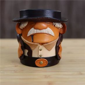 Brand new handcrafted vegetable-tanned leather pen holder