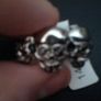 Gothic Stainless Steel 7 Skull Rings with Black Cubic Zirconia Stones (Set of TWO in Size X) Image 2