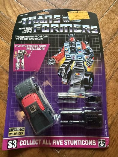 Vintage 1986 Transformers G1 Stunticon Wildrider, Carded, Hasbro