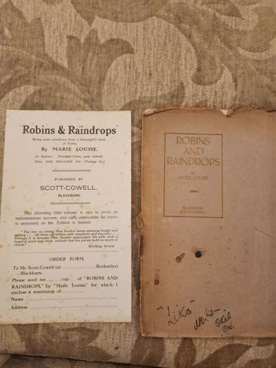 Robins & Raindrops By Marie Louise. Limited Edition Paperback In Fair Condition. See Photos.
