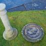garden bird bath, granite look, heavy Image 6
