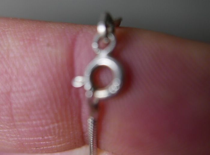 Vintage Sterling Silver 926 Triangle Pendant Necklace on Snake Chain 8,3g
