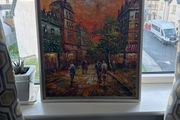 Parisian style oil canvas professionally framed