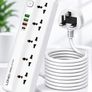 LDNIO SC5415 Surge Fast charging Power Strip with 5 Ac Outlets & 4USB Charging Ports 2m Extension PD power Soket - White Image 2