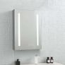 Modern Single Door Mirror Cabinet Storage Organizer Wall Mount Household Bathroom With Anti-Fog LED Mirror Cabinet Image 5