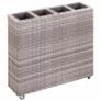 Garden Raised Bed with 4 Pots 80x22x79 cm Poly Rattan Grey Image 5