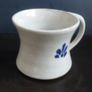 Lovely Rustic Hand-Potted Mug in a Light Grey Earthenware with a Navy Blue Decoration, Similar to the Early Nicholas Mosse, but No Backstamps to Identify the Potter! Image 7