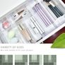 NEW SALE | 14 Pcs Kitchen Drawer Organiser Storage Trays for Makeup Bedroom Office, Desk Versatile, Plastic, Clear Image 5