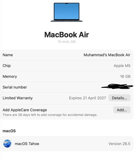 MacBook Air 15.3 M5 16GB 512GB  Hub  Accessories