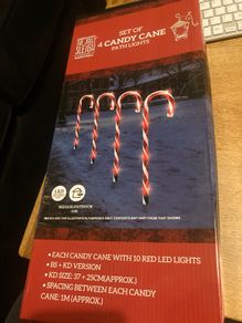 Set of 4 candy cane path lights