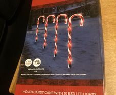 Set of 4 candy cane path lights