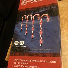 Set of 4 candy cane path lights