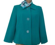 50s style green blazer with matching neck scarf size 14 Postage included