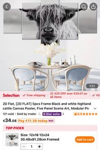Highlander Cow canvas New - art picture