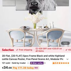 Highlander Cow canvas New - art picture