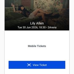 2 x Lily allen (seating) tickets - 3 arena