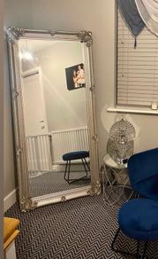 Large Ornate Silver Floor Mirror