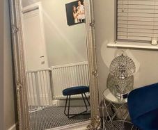 Large Ornate Silver Floor Mirror
