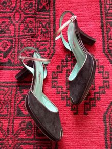 Carl Scarpa suede sling back heels