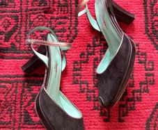 Carl Scarpa suede sling back heels