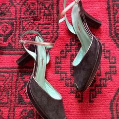 Carl Scarpa suede sling back heels
