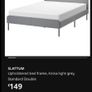 IKEA Grey Double Bed and Grey Bedside Tables Image 2
