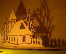 Christmas Crib Tea Light candle holder wood craft decoration laser cut