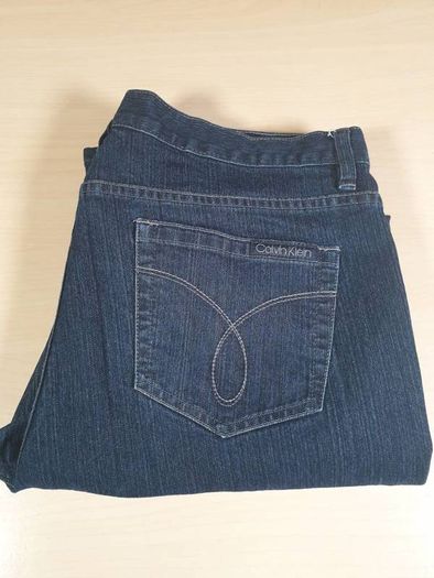 womens Calvin Klein dark blue navy denim jeans Size 32/14  W 34 L 27