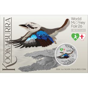 2026 Australia Kookaburra WMF Special Edition 1oz Silver Coin, Colour Application Privy Mark Ampelmann - Coincard/ Blister.