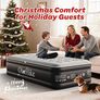 Single Airbed XL, Inflatable Air Mattress with Built-in Pump, Blow Up Bed, Self Inflating Folding Guest Air bed with Flocked Surface For Camping & Home Use, 200cm L x 90cm W x 46cm H(Black) Image 4