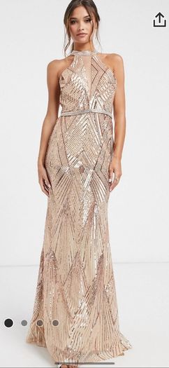 Forever Unique Gold embellished maxi dress