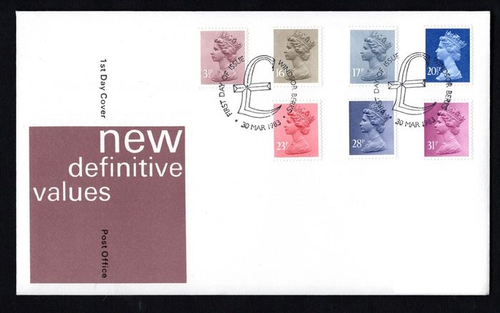 1983 Great Britain New Definitive Values (Machin) Addressed Stamp First Day Cover (FDC)
