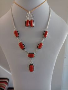 Gemstone Necklace & Earrings Set