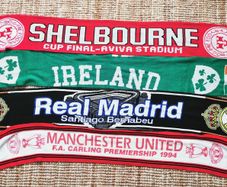 Collection of football scarfs