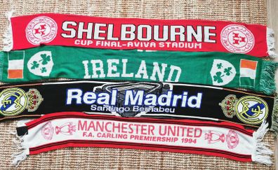 Collection of football scarfs