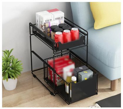 BRAND NEW Under The Kitchen Sink Storage Rack Drawer Type Can Be Pushed And Pulled Under The Cabinet Telescopic Double Shelf