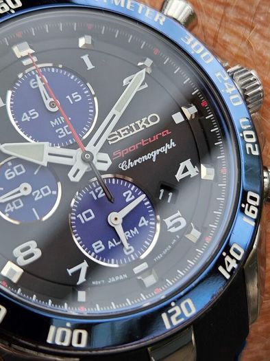 Watch Seiko Sportura. Chronograph. Alarm