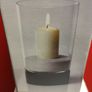 Large Glass Candle Holders, Storm Lanterns  with rustic Storage Basket Image 4
