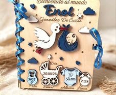 Birth keepsake card for baby boy or girl