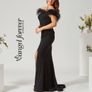 Angel Forever AF4306 Black Sequin & Feather Evening Dress UK 8 XS Image 2
