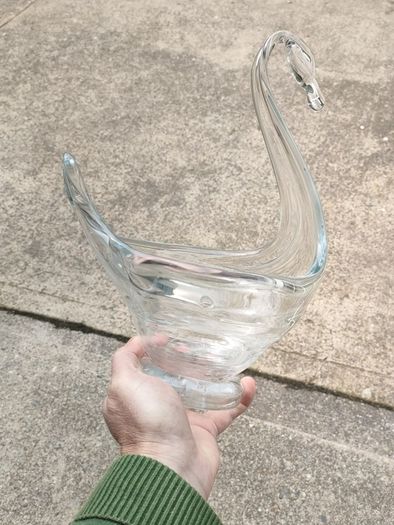 Hand blown glass swan