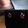 9 ct gold earnings with African Rubies of 2.38 Carat  and Aquamarine Natural stone Image 8